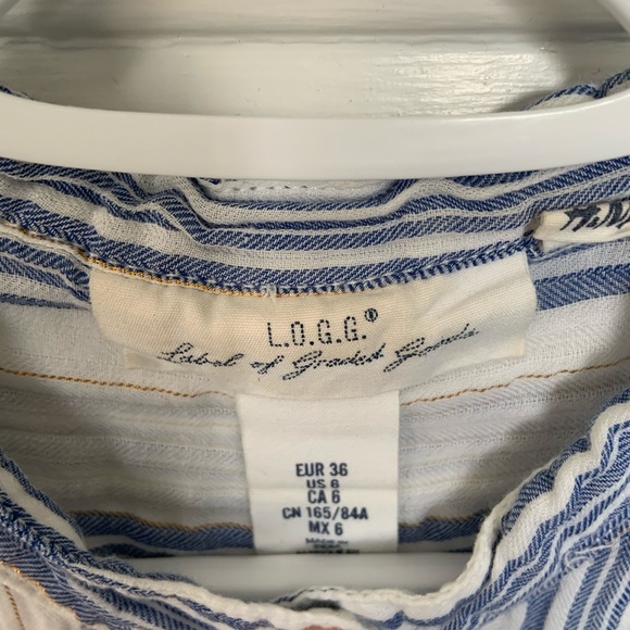 H&M L.O.G.G. Blue white gold striped long sleeve - Picture 4 of 6